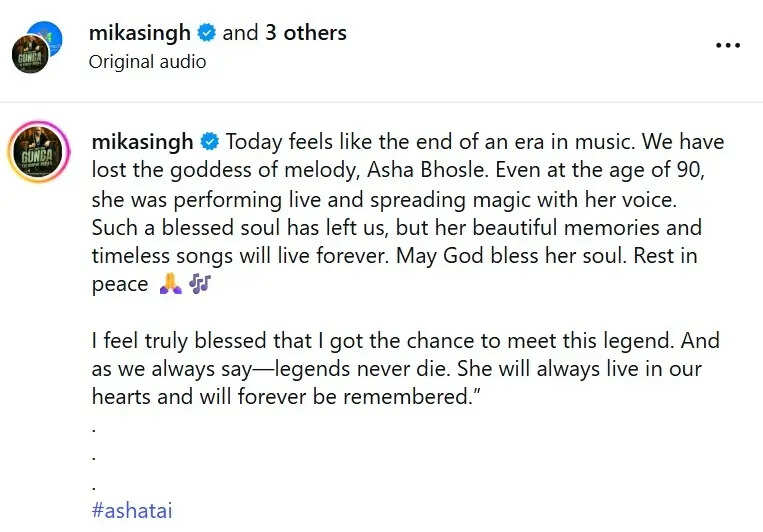 Mika Singh: 'I feel truly blessed I got to meet this legend': Mika Singh shares throwback video of when Asha Bhosle served him homemade Biryani | Hindi Movie News