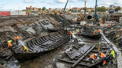 Swedish City History: Buried beneath a Swedish city: Six centuries-old shipwrecks discovered during a railway project | World News