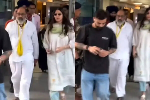 Spotted in Delhi, Anushka Sharma nails easy-breezy airport style, while Virat Kohli keeps it cool and casual