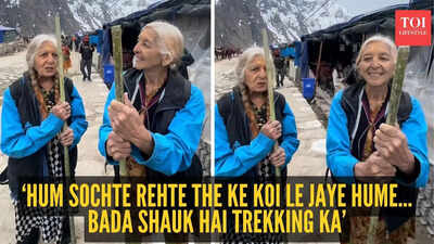 Kedarnath Trek: ‘Hum sochte rehte the ke koi le jaye hume… bada shauk hai trekking ka’: Two sisters over the age of 70 on Kedarnath trek win hearts