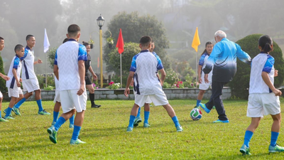 Watch: PM Modi plays football in Gangtok; showcases dribbling skills, scores goal, high-fives youngsters | India News