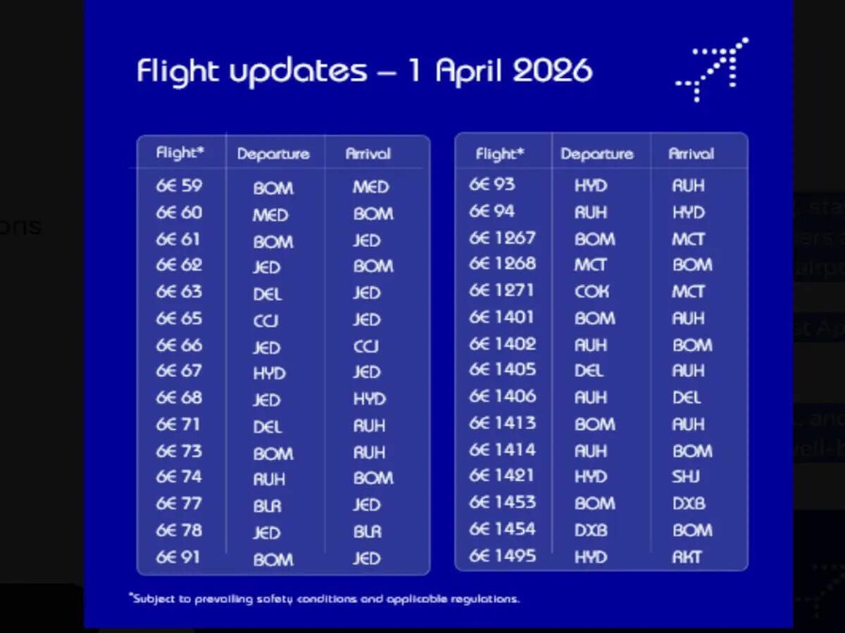 Uae Flights News: Dubai Airports Update April 1: Air India group to run 30 flights; IndiGo shares list of scheduled flights to operate amid ongoing conflict