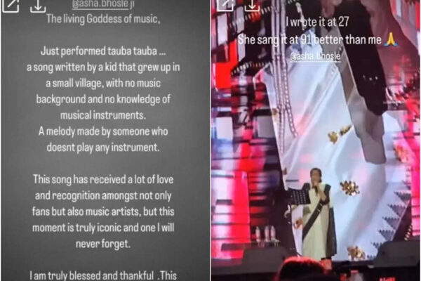 Asha Bhosle Death: Karan Aujla honors Asha Bhosle at Mumbai 2.0 concert; screens throwback 'Tauba Tauba' video during the show | Hindi Movie News