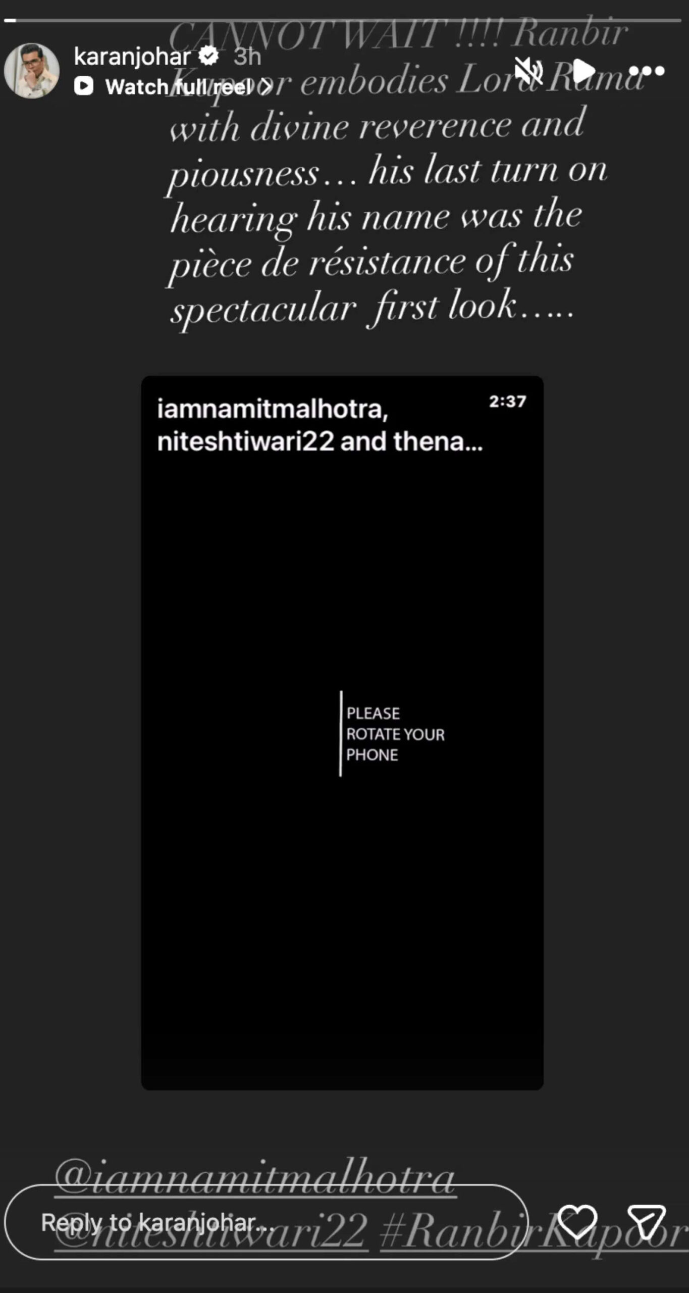 'Ramayana' teaser out: Karan Johar calls Ranbir Kapoor 'spectacular' as Lord Rama, Hrithik Roshan says 'insane' |