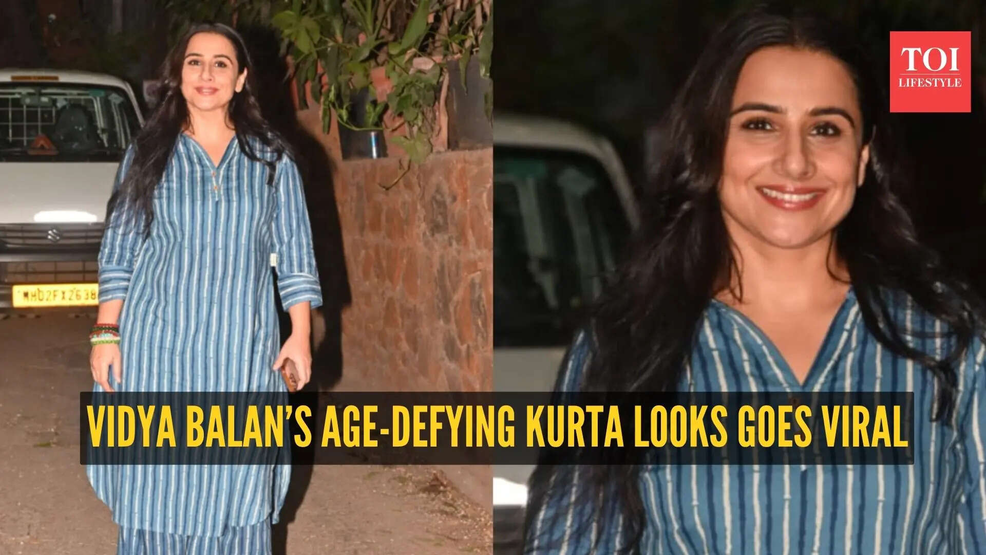 Vidya Balan’s stylish breezy kurta set look makes her look 10 years younger