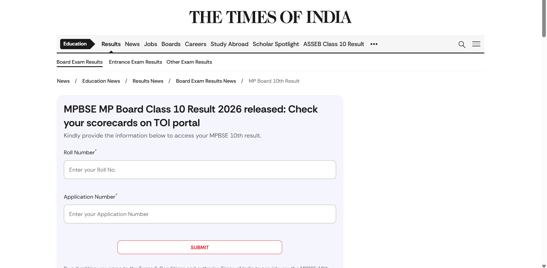 MP Board result 2026 released: Official MPBSE website crashes; direct link to check Class 10, 12 scores on TOI portal