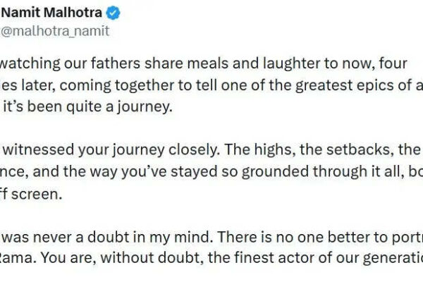 Namit Malhotra calls Ranbir Kapoor the 'finest actor of our generation'; says, 'No one better to portray Lord Rama' | Hindi Movie News