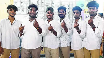 Painting the town beige & white on poll day | India News