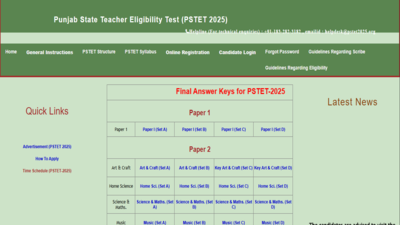 PSTET 2026 final answer key released: Direct link to check paper 1 & 2 PDFs here