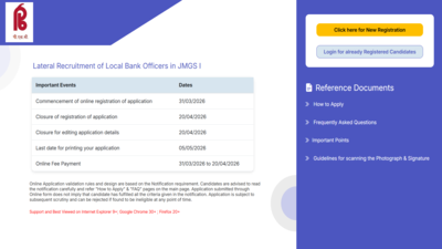 Punjab and Sind Bank LBO recruitment 2026: Registration ends today for 1,000 posts; direct link to apply here