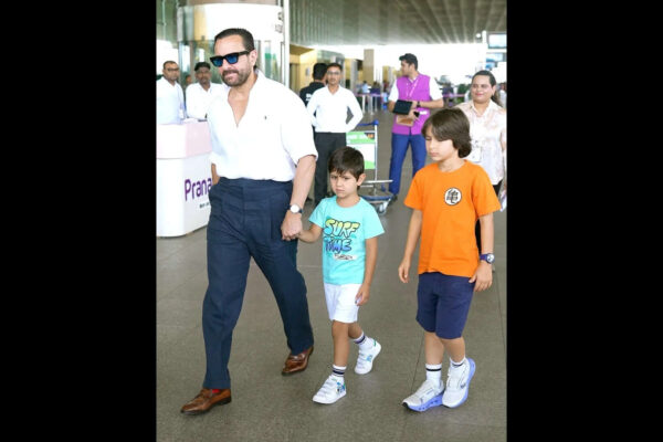 PICS: Kareena Kapoor and Saif Ali Khan’s airport look with Taimur, Jeh turns heads | Hindi Movie News