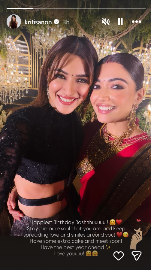 Kriti Sanon wishes Rashmika Mandanna 'pure soul' on birthday: 'Have some extra cake' | Hindi Movie News