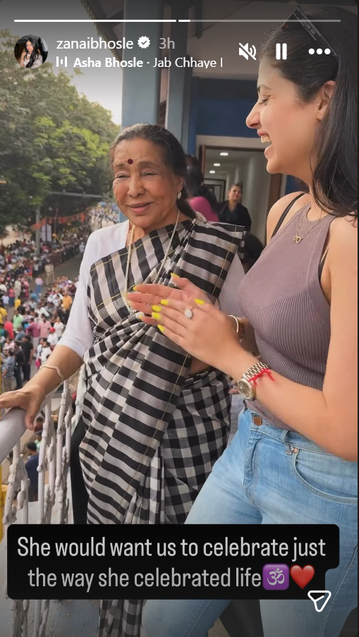 Zanai Bhosle shares heartfelt throwback moment with Asha Bhosle: 'She celebrated life, and that's how we'll honour her' |