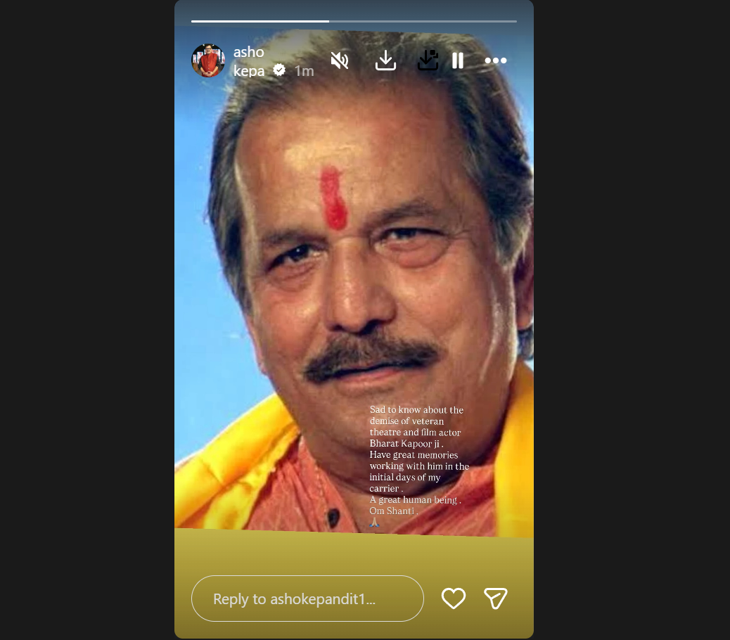 Bharat Kapoor Death News: Veteran actor Bharat Kapoor passes away at 80; Ashoke Pandit pays tribute: 'A great human being' | Hindi Movie News