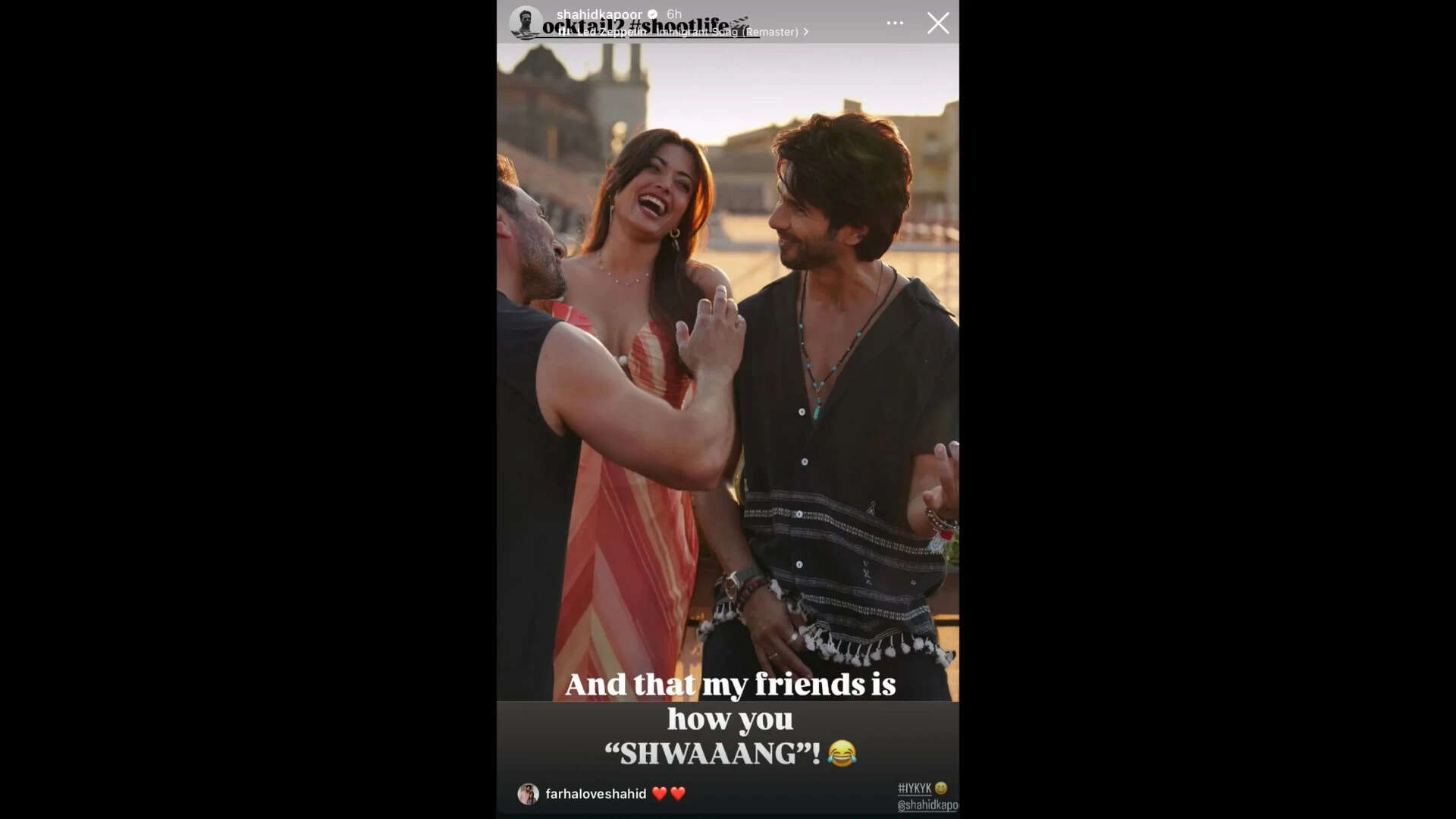 Cocktail 2: 'The party it was': Shahid Kapoor drops BTS glimpses from 'Cocktail 2' sets with Kriti Sanon and Rashmika Mandanna | Hindi Movie News