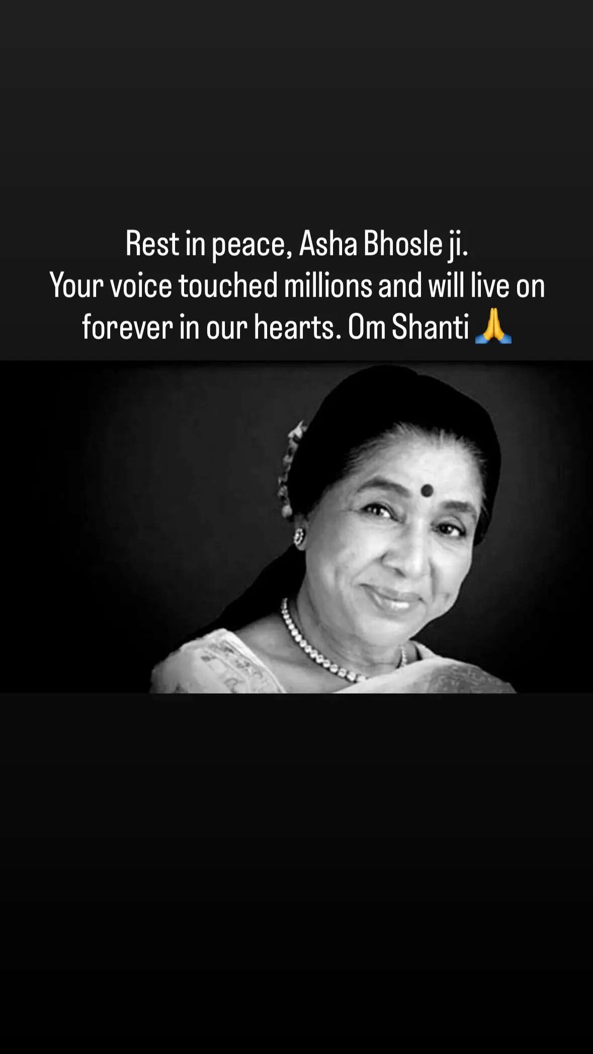 Asha Bhosle passes away: Virat Kohli, Anushka Sharma pay tribute to the legendary singer, ‘Your voice will live on forever’ | Hindi Movie News