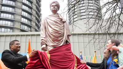 Swami Vivekananda's first life-sized statue unveiled in United States | India News