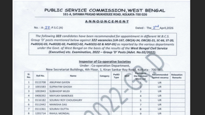 WBPSC Group D result 2026 released at psc.wb.gov.in: Direct link to download scorecards here