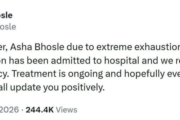 Asha Bhosle Health Update: PM Narendra Modi expresses concern for Asha Bhosle after her hospitalization in Mumbai: 'Praying for her speedy recovery' | Hindi Movie News