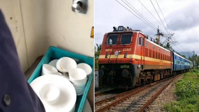 'Extremely unhygienic': FSSAI issues notice to IRCTC after video shows catering staff washing utensils in train toilet - watch | India News