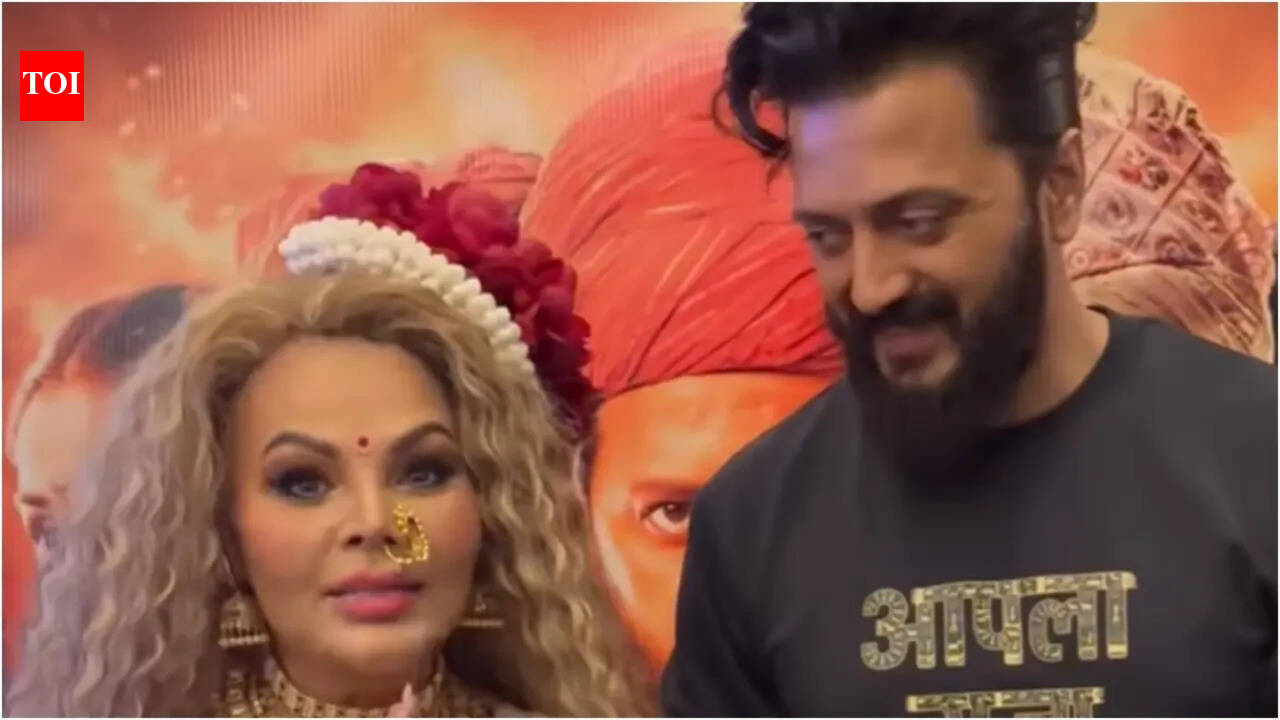 'Raja Shivaji': Rakhi Sawant, Tanvi Kolte, and other 'Bigg Boss Marathi 6' contestants attend premiere of Riteish Deshmukh's film | Marathi Movie News