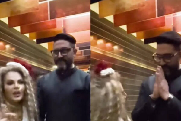 Rakhi Sawant says she's Abhishek Bachchan's fan since 'Guru' as she meets him at 'Raja Shivaji' screening, netizens call him a gentleman as he reacts | Hindi Movie News