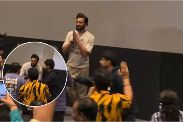 Fan touches Riteish Deshmukh's feet at 'Raja Shivaji' screening, video goes viral as film crosses Rs 33 crore in 3 days | Hindi Movie News