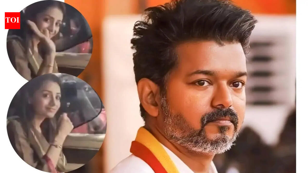 Trisha Krishnan visits Thalapathy Vijay's house on her birthday as his party leads in Tamil Nadu elections, waves at the paps as she leaves - WATCH VIDEO | Tamil Movie News