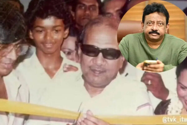 Ram Gopal Varma shares RARE OLD photo wishing Thalapathy Vijay; Young Vijay with late CM Karunanidhi sparks debate | Telugu Movie News
