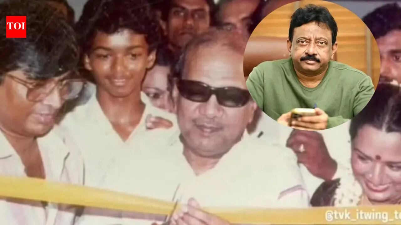 Ram Gopal Varma shares RARE OLD photo wishing Thalapathy Vijay; Young Vijay with late CM Karunanidhi sparks debate | Telugu Movie News
