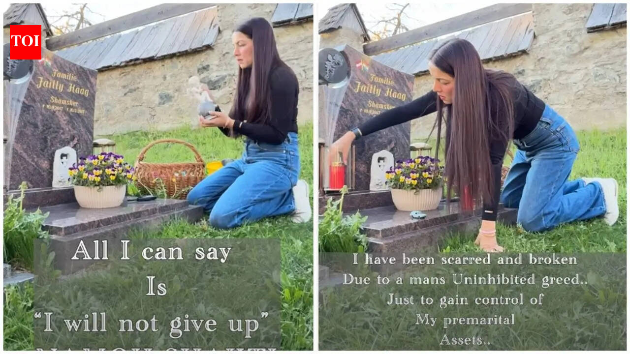 ‘Heartbroken’ Celina Jaitly visits son Shamsher’s grave, alleges denial of access to children amid divorce battle with Peter Haag | Hindi Movie News
