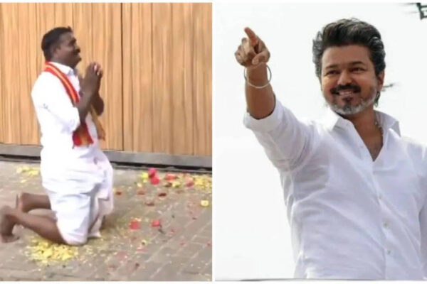 Emotional Thapalathy Vijay's fan breaks down as he offers prayers outside his Chennai residence: 'He will definitely become CM' | Hindi Movie News