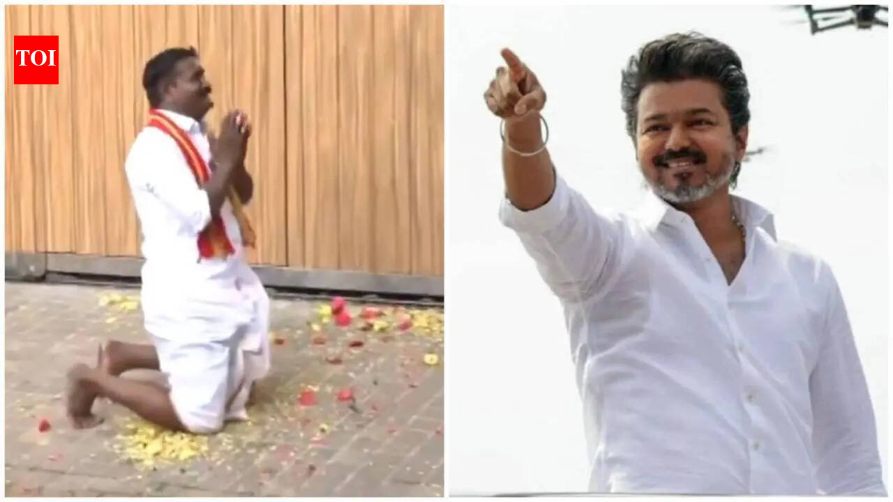 Emotional Thapalathy Vijay's fan breaks down as he offers prayers outside his Chennai residence: 'He will definitely become CM' | Hindi Movie News