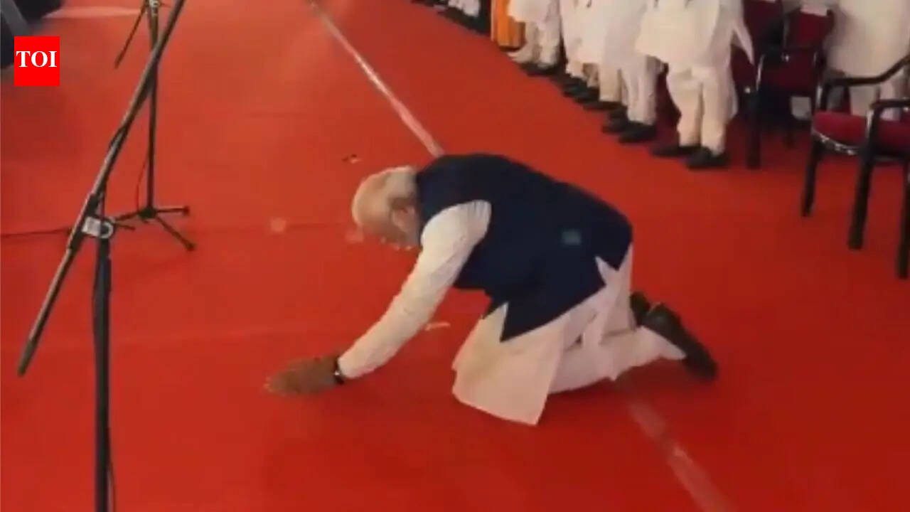 Watch: PM Modi bows down with folded hands before Kolkata crowd as BJP forms first govt in West Bengal | India News