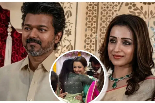 Vijay: Trisha Krishnan warmly greets Vijay's family ahead of the oath-taking ceremony in Chennai |