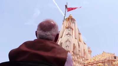 Watch: Skies above Somnath come alive as IAF's Suryakiran aerobatic team performs stunning manoeuvres | India News