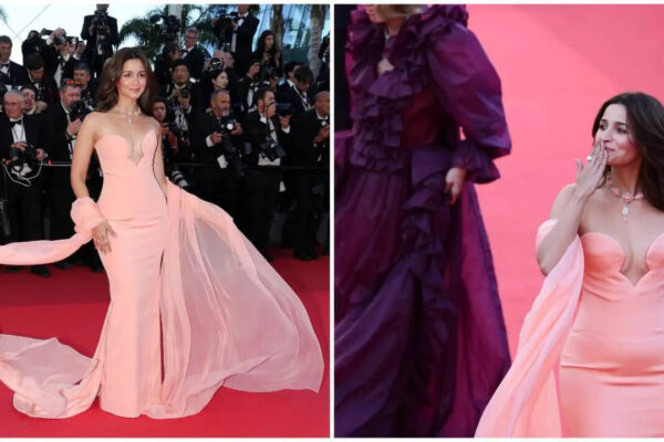 Cannes 2026: Alia Bhatt turns heads with jaw-dropping red carpet look at Cannes 2026 in dreamy peach gown | Hindi Movie News