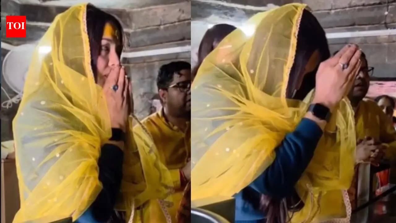 Celina Jaitly breaks into tears as she prays to Maa Baglamukhi amidst legal battle with husband Peter Haag, prays for reunion with her children, brother Vikrant Jaitly |