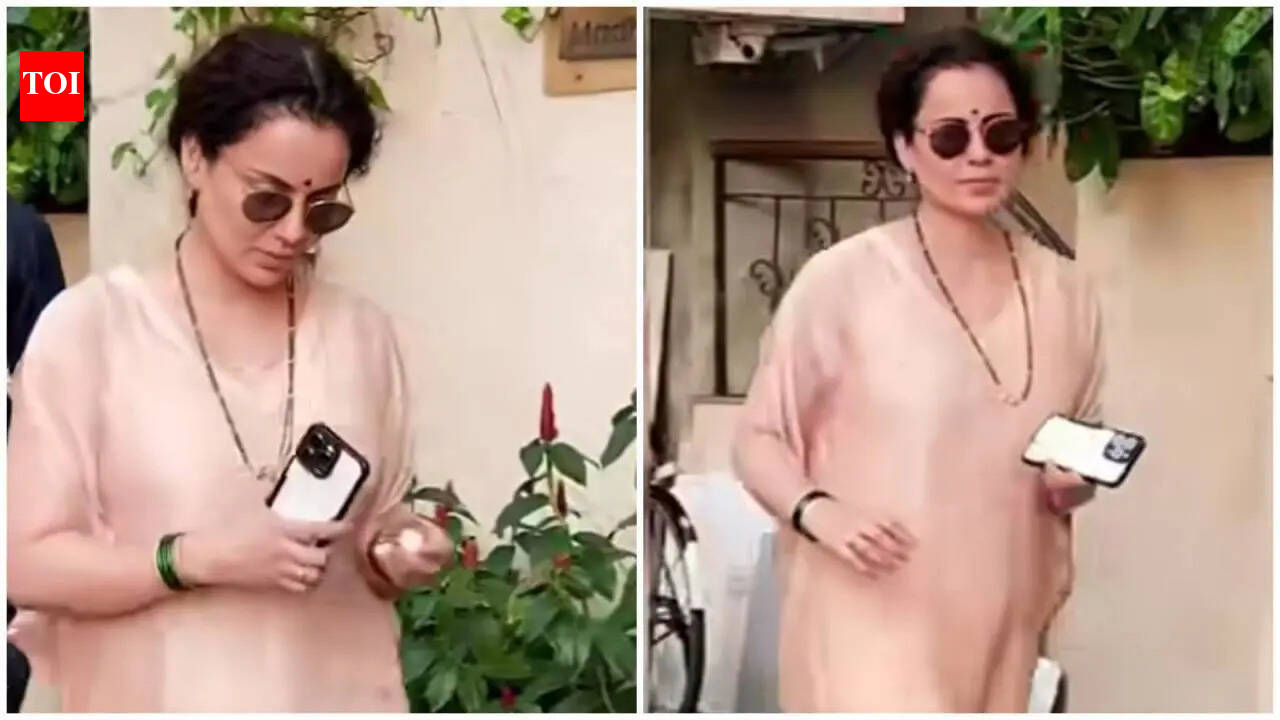 Kangana Ranaut steps out wearing mangalsutra and green bangles; fans ask, ‘Is she married?’ | Hindi Movie News