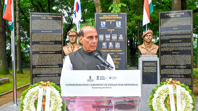 Rajnath inaugurates Indian War Memorial in Seoul, calls it a 'fitting tribute to Indian troops' valour, sacrifice during Korean War | India News