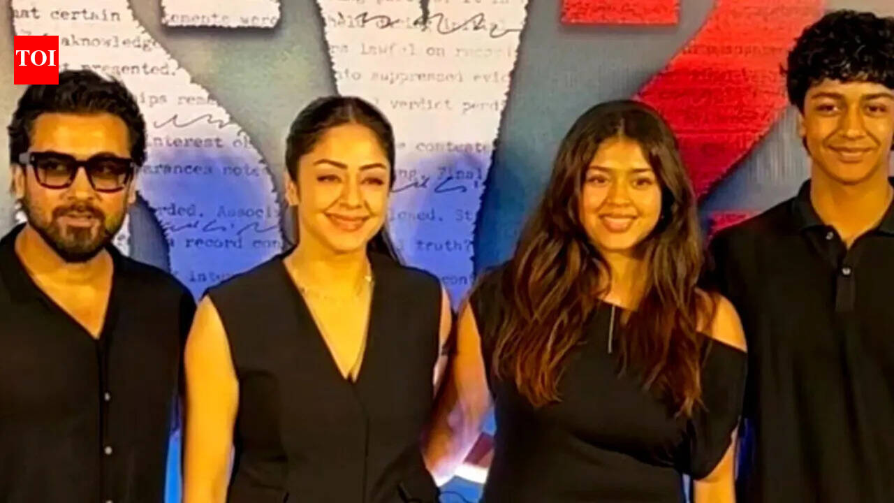 Suriya-Jyotika family moment steals heart; Fans react to 'Karuppu' star's rare public appearance at ‘System’ premiere |