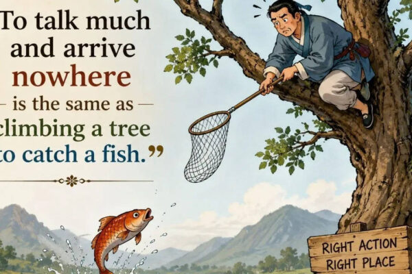Chinese proverb of the day: “To talk much and arrive nowhere is the same as...” |
