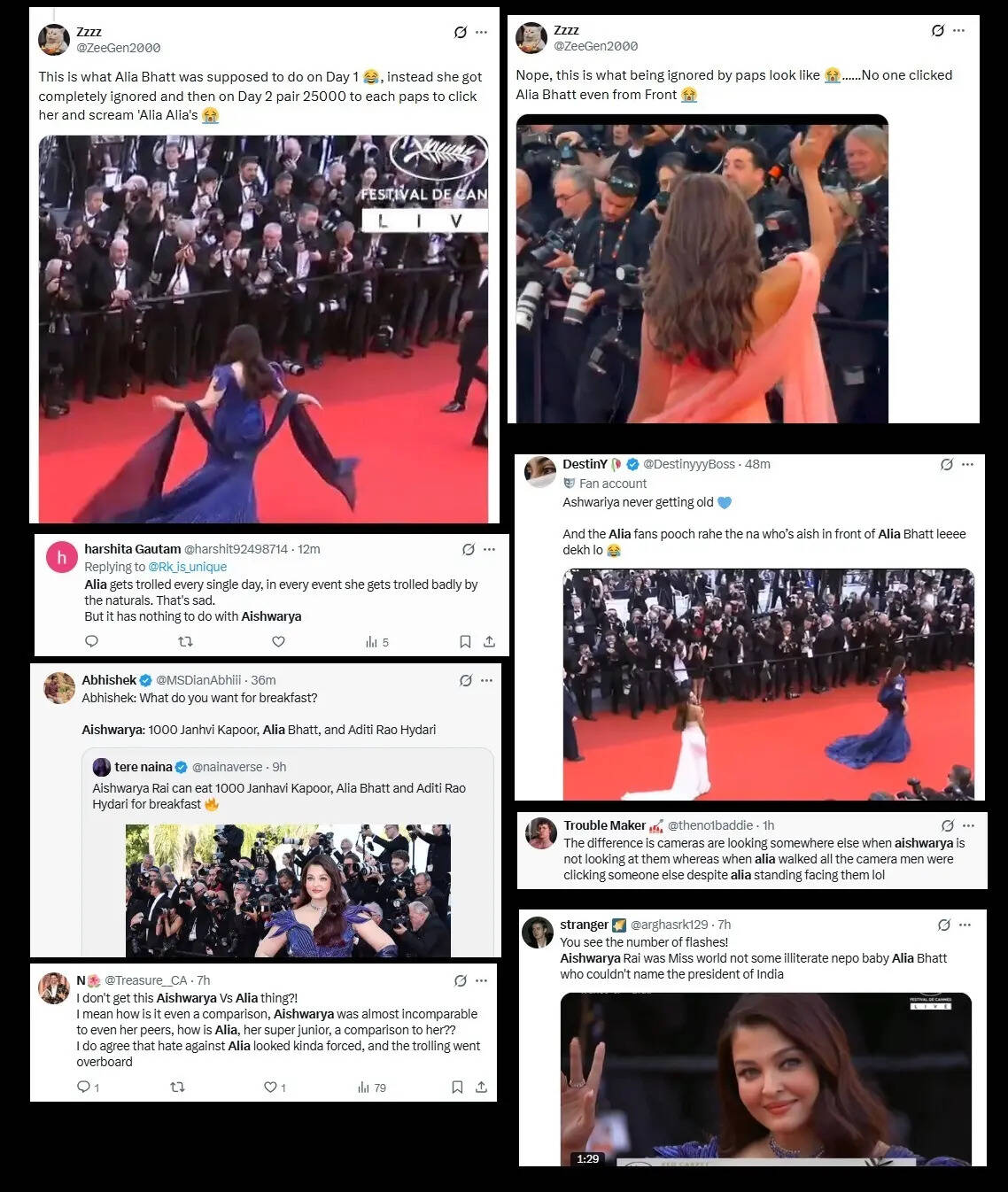 Cannes 2026: Aishwarya Rai Bachchan and Alia Bhatt’s Cannes 2026 appearances trigger fan wars on social media | Hindi Movie News