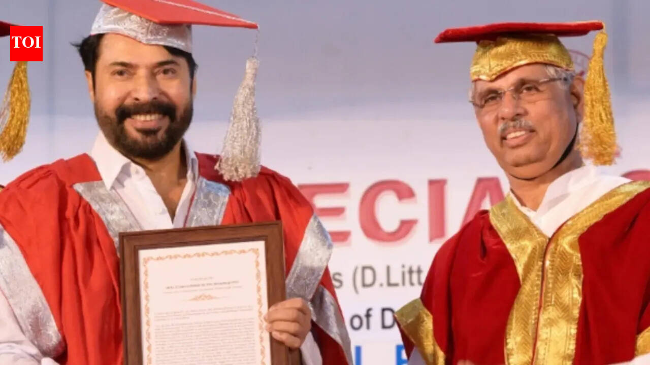 Mammootty receives third doctorate honour; Malayalam cinema icon misses Padma Bhushan ceremony | Malayalam Movie News