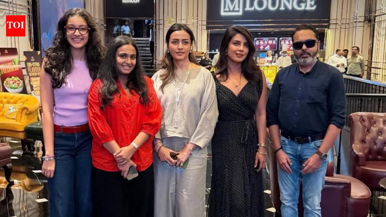 Priyanka Chopra hangs out with Namrata Shirodkar and daughter Sitara Ghattamaneni at Mahesh Babu’s AMB Cinemas amid Varanasi shoot |