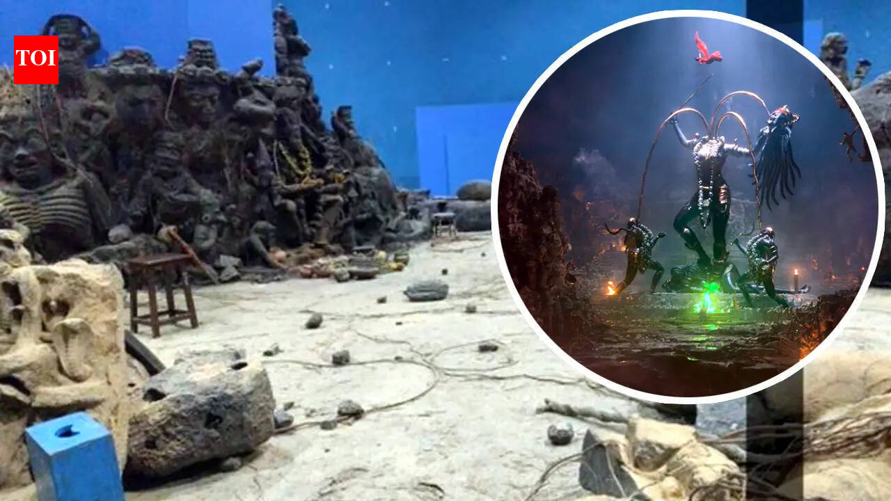 SS Rajamouli's 'Varanasi' set photo turns up online; Mahesh Babu, Priyanka Chopra shoot Ugrabhatti Cave sequence - PIC |