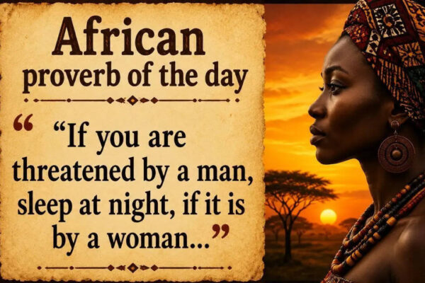 African proverb of the day: “If you are threatened by a man, sleep at night, if it is by a woman...” — life lessons on intuition, emotional intelligence, hidden strength, resilience, and why power is not always loud |