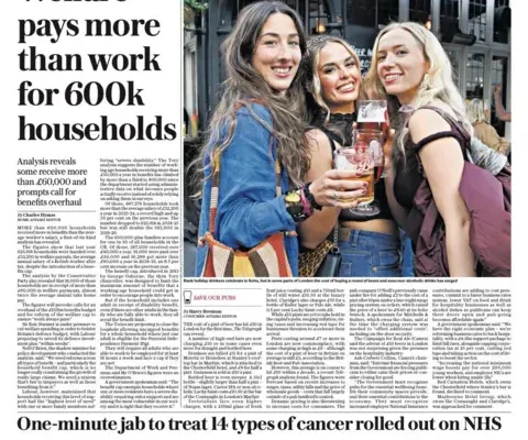 'No money for new weapons' and 'Cost of pint hits £10'
