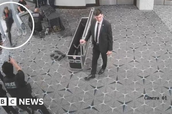 New footage shows how Trump dinner gunman charged through security in four seconds