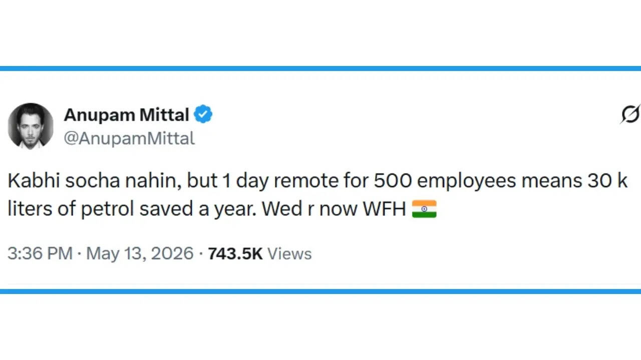 Anupam Mittal: ‘Shark Tank India’ judge Anupam Mittal supports work from home after PM Narendra Modi’s appeal: ‘30k litres petrol saved..’ |